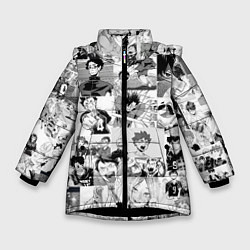 Куртка зимняя для девочки Haikyu, цвет: 3D-черный