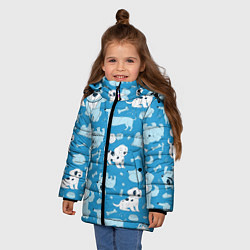 Куртка зимняя для девочки Собачки, цвет: 3D-черный — фото 2