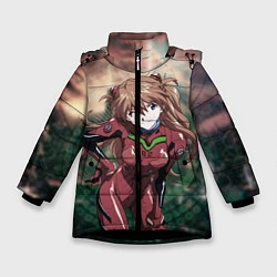 Куртка зимняя для девочки Аска Евангелион, цвет: 3D-черный