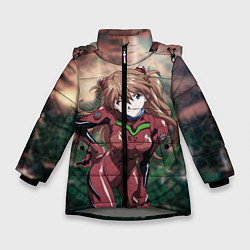 Куртка зимняя для девочки Аска Евангелион, цвет: 3D-светло-серый