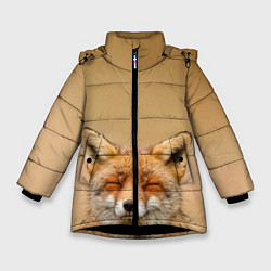 Куртка зимняя для девочки Милая лисичка, цвет: 3D-черный