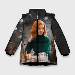 Куртка зимняя для девочки Queens Gambit Ход Королевы, цвет: 3D-черный