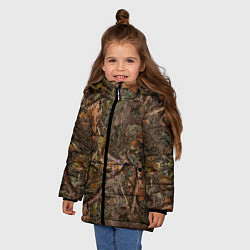 Куртка зимняя для девочки Охотничий камуфляж, цвет: 3D-красный — фото 2