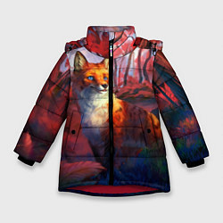 Куртка зимняя для девочки Рыжая лиса, цвет: 3D-красный