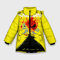 Зимняя куртка для девочки Киберпанк 2077 Киану на спине