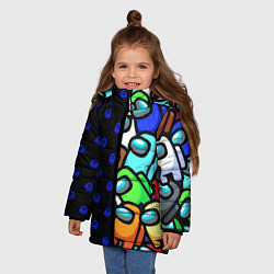 Куртка зимняя для девочки Among Us Brawl Stars, цвет: 3D-черный — фото 2