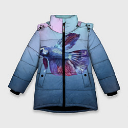 Куртка зимняя для девочки Рыбка, цвет: 3D-черный