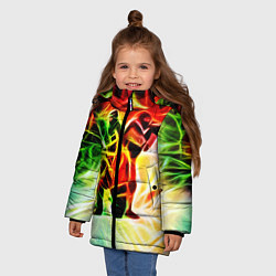 Куртка зимняя для девочки CS GO Neon, цвет: 3D-черный — фото 2