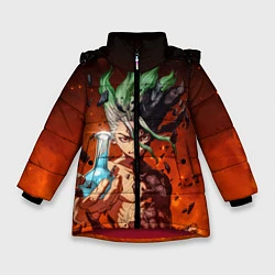 Куртка зимняя для девочки Доктор Стоун, цвет: 3D-красный