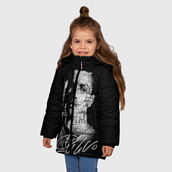 Куртка зимняя для девочки Кристиано Рональдо автограф, цвет: 3D-светло-серый — фото 2