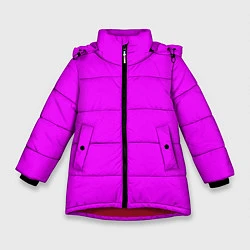 Куртка зимняя для девочки Маджента без рисунка, цвет: 3D-красный