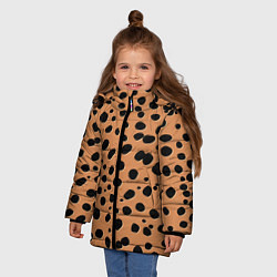 Куртка зимняя для девочки Леопард, цвет: 3D-черный — фото 2