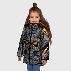 Куртка зимняя для девочки Череп дьявола, цвет: 3D-черный — фото 2