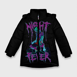Куртка зимняя для девочки Зомби Диджей, цвет: 3D-черный