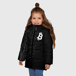 Куртка зимняя для девочки БИТКОИН BITCOIN, цвет: 3D-черный — фото 2