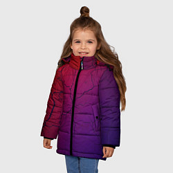 Куртка зимняя для девочки Трещины, цвет: 3D-черный — фото 2