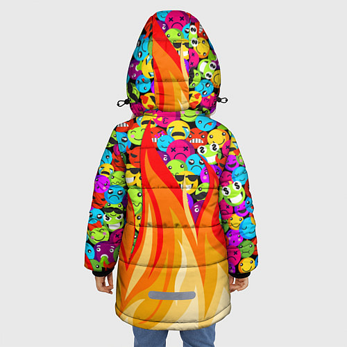 Зимняя куртка для девочки SLAVA MARLOW - Смайлики / 3D-Светло-серый – фото 4