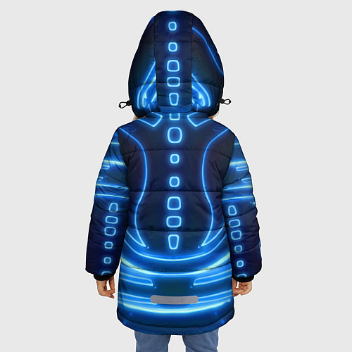 Зимняя куртка для девочки Неоновая броня Neon Armor / 3D-Светло-серый – фото 4