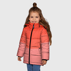 Куртка зимняя для девочки Персиковый Градиент, цвет: 3D-красный — фото 2