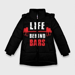 Куртка зимняя для девочки Жизнь с упражнениями, цвет: 3D-черный