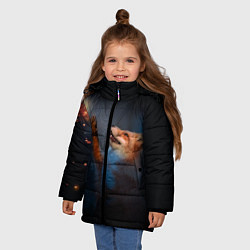 Куртка зимняя для девочки Лиса и огонек, цвет: 3D-светло-серый — фото 2