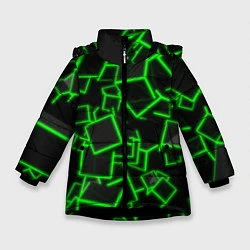 Куртка зимняя для девочки Cyber cube, цвет: 3D-черный