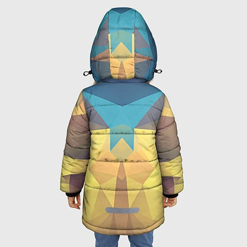 Зимняя куртка для девочки Абстрактная Геометрия / 3D-Светло-серый – фото 4