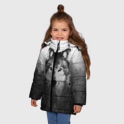 Куртка зимняя для девочки Волк, цвет: 3D-светло-серый — фото 2