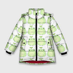 Куртка зимняя для девочки Лягушки-росточки, цвет: 3D-красный