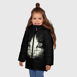 Куртка зимняя для девочки ПЛАЧУЩИЙ КОТ, цвет: 3D-черный — фото 2