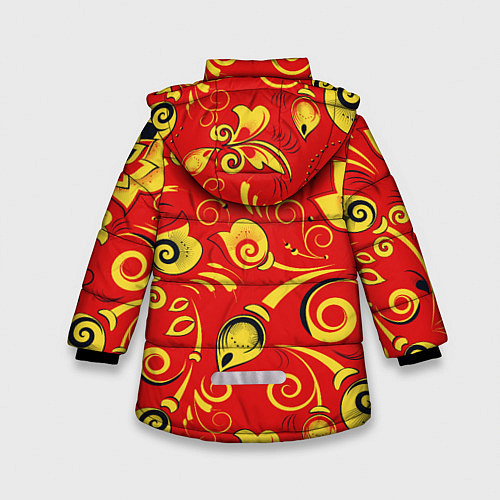 Зимняя куртка для девочки ХОХЛОМА / 3D-Красный – фото 2