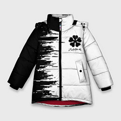 Куртка зимняя для девочки Чёрный клевер,, цвет: 3D-красный