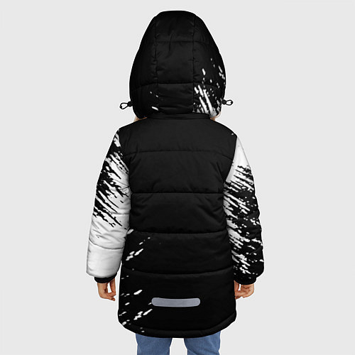 Зимняя куртка для девочки Черный клевер / 3D-Светло-серый – фото 4