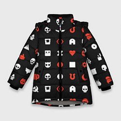 Куртка зимняя для девочки Любовь смерть и роботы, цвет: 3D-светло-серый