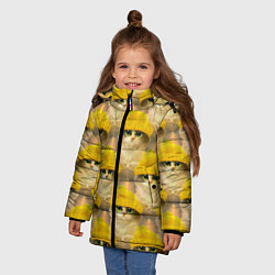Куртка зимняя для девочки Котята, цвет: 3D-светло-серый — фото 2