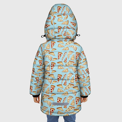 Зимняя куртка для девочки Кусочки Пиццы / 3D-Светло-серый – фото 4