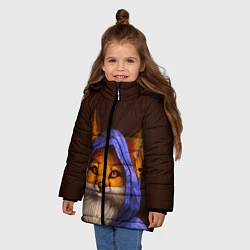 Куртка зимняя для девочки Лисенок в капюшоне, цвет: 3D-черный — фото 2