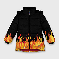 Куртка зимняя для девочки ОГОНЬ И НИЧЕГО ЛИШНЕГО, цвет: 3D-красный