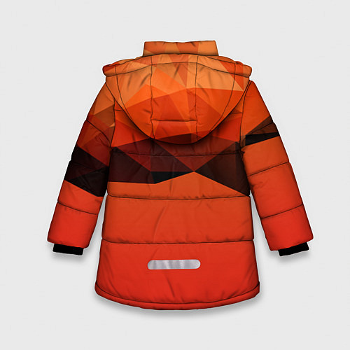 Зимняя куртка для девочки Геометрические облака / 3D-Красный – фото 2