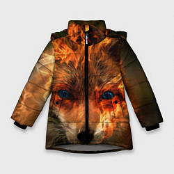 Куртка зимняя для девочки Огненная лиса, цвет: 3D-светло-серый