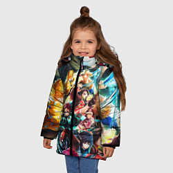 Куртка зимняя для девочки КЛИНОК РАССЕКАЮЩИЙ ДЕМОНОВ ПЕРСОНАЖИ, цвет: 3D-черный — фото 2