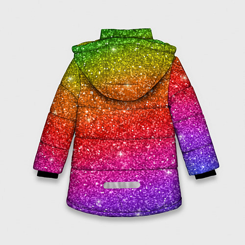 Зимняя куртка для девочки Manizha Радужные блестки / 3D-Красный – фото 2