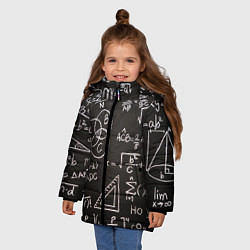 Куртка зимняя для девочки Математические уравнения, цвет: 3D-красный — фото 2