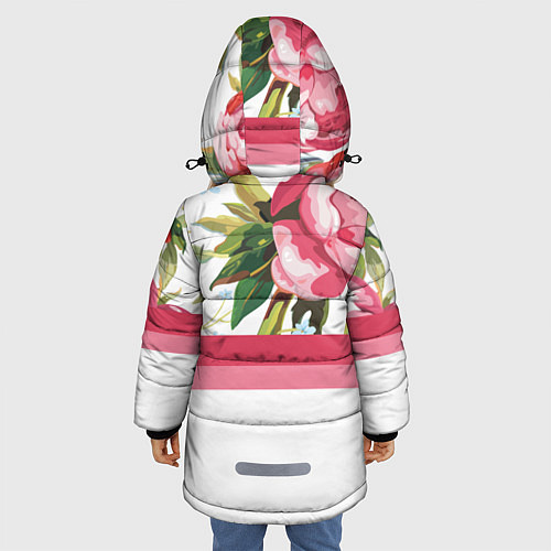 Зимняя куртка для девочки Нежные Розы / 3D-Светло-серый – фото 4