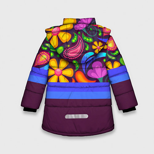 Зимняя куртка для девочки Мультяшные Цветы / 3D-Красный – фото 2