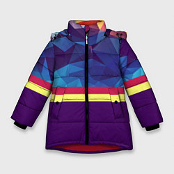 Куртка зимняя для девочки Геометрическая Абстракция, цвет: 3D-красный