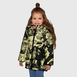 Куртка зимняя для девочки РОК КУМИРЫ, цвет: 3D-светло-серый — фото 2