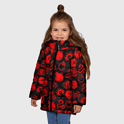 Куртка зимняя для девочки СИМВОЛЫ ГРЕХОВ 7 DEADLY SINS, цвет: 3D-черный — фото 2
