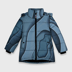 Куртка зимняя для девочки Абстракция бумажные волны, цвет: 3D-черный