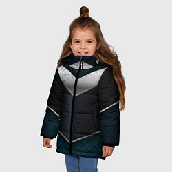 Куртка зимняя для девочки 3D dark metal, цвет: 3D-черный — фото 2